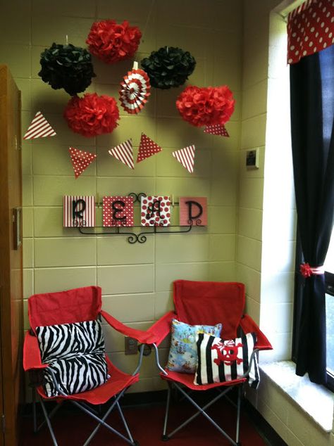 simple way to create leisure space in middle school self contained special education room Red Classroom Theme, Movie Classroom, Ladybug Classroom, Pirate Theme Classroom, Red Classroom, Hollywood Classroom, Pirate Classroom, Nautical Classroom, Disney Themed Classroom