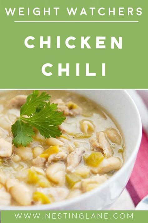 Crock Pot White Chili, Chicken Breast Chili, Weight Watchers Chicken Chili, White Chili Crockpot, Weight Watchers White Chicken Chili, Weight Watchers Slow Cooker, Chili White, Boneless Skinless Chicken Breast Recipes, White Chili Recipe