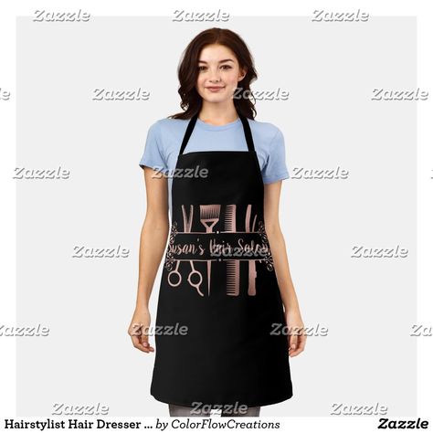 Hair Dresser Salon, Salon Aprons, Monogrammed Apron, Personalized Apron, Personalized Aprons, Printed Aprons, Hair Dresser, Cooking Apron, Kitchen Art