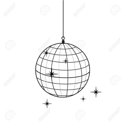 Disco Ball Drawing Simple, Disco Ball Tattoo Simple, Disco Ball Sketch, Disco Ball Drawing, Illustration Outline, Soul Glow, Taylor Swift Tattoo, Tattoo Outline Drawing, Ball Drawing