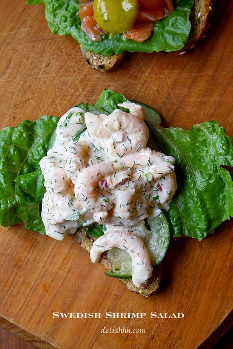 ♥ Swedish Shrimp Salad, also called Skagenröra. [Had this at Caroline's party, loved it. -- Tess] #appetizers Swedish Cuisine, Viking Food, Nordic Recipe, Swedish Dishes, Norwegian Food, Scandinavian Food, Swedish Recipes, Dinner Appetizers, Shrimp Salad