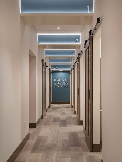 Hudson Street Dental — Dx3 Designs Commercial Hallway Design, Dental Clinic Interior Design Modern, Dentist Clinic Interior Design, Luxury Dental Clinic Design, Dental Operatory Design, Modern Dental Office Design, Modern Dental Office, Dental Clinic Design, Dentist Office Design Interiors