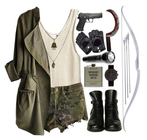 "Zombie apocalypse." by carse ❤ liked on Polyvore featuring Tala, H&M, Jamie Jewellery, Aspinal of London, Uniform Wares and Chanel Zombie Apocalypse Outfits, Apocalypse Costume, Apocalypse Clothing, Apocalypse Outfit, Apocalypse Fashion, Zombie Apocalypse Outfit, Zombie Clothes, Runners Outfit, Zombie Apocolypse