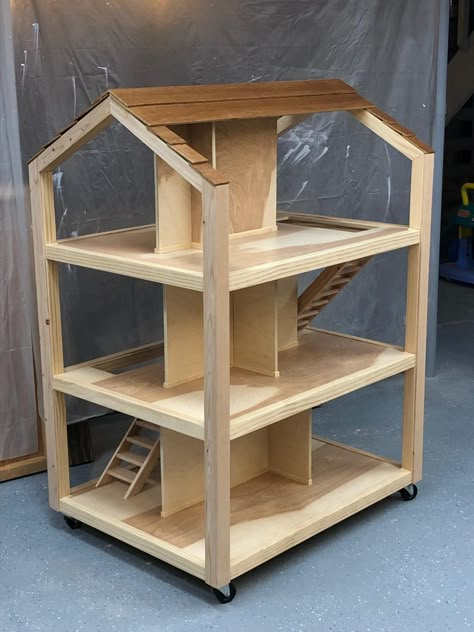 Wooden Barbie House, Dollhouse Bookshelf, Large Dolls House, Diy Playroom, Diy Barbie House, For My Granddaughter, Doll House Plans, Diy Wooden Projects, Barbie Doll House