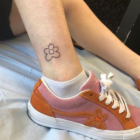 Tyler The Creator Tattoos, Stick Poke Tattoo, Flower Boy, Stick N Poke Tattoo, Poke Tattoo, Boy Tattoos, Dainty Tattoos, Aesthetic Tattoo, Dream Tattoos