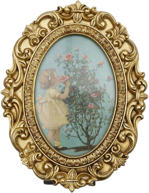 Amazon.com: Bitray Vintage Picture Frame 5 x 7 Inch Oval Elegant Antique Photo Frames with Glass Front, Bronze Gold Tabletop Display : Everything Else Side Tats, Collage Items, Antique Photo Frames, Vintage Picture Frame, Oval Picture Frames, Collage Material, Vintage Picture, Vintage Picture Frames, Tabletop Display