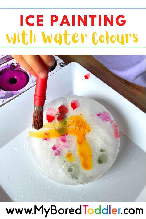 This Ice Painting with Watercolours activity doubles as a science experiment and art craft for your toddler! Ice Painting For Toddlers, Strawberry Room, Ice Activities, Resident Activities, Nature Learning, Ice Painting, Easy Toddler Crafts, Toddler Craft, Art Activities For Toddlers