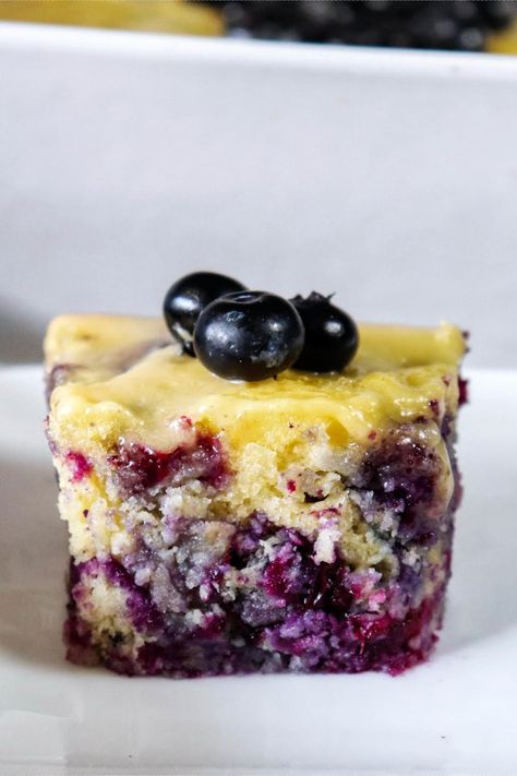 Blueberry Cake With Vanilla Butter Sauce Moist Blueberry Cake, Blueberry Cream Pies, Blueberry Dump Cakes, Blueberry Coffee Cake, Blueberry Desserts, Blueberry Bread, Blueberry Cream Cheese, Just A Pinch Recipes, Blueberry Cake