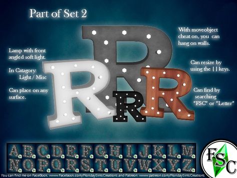 The Sims Resource - Light Up Alphabet Letters Set 2: R Cc Letter, Light Up Letters, Candle Room, Light Letters, Rainbow Roses, Name Letters, Table Lamps For Bedroom, Letter Sign, Decorative Letters