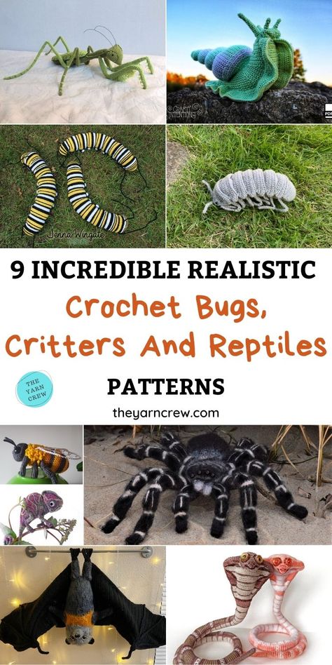 9 Incredible Realistic Crochet Bug, Critter And Reptile Patterns. Crochet Bug, Critter And Reptile Patterns curated by The Yarn Crew. Realistic Crochet, Yellow Dog, C2c Crochet, Fun Crochet Projects, Crochet Animal Patterns, Diy Crochet Projects, Pattern Free, Crochet Gifts, Crochet Patterns Amigurumi