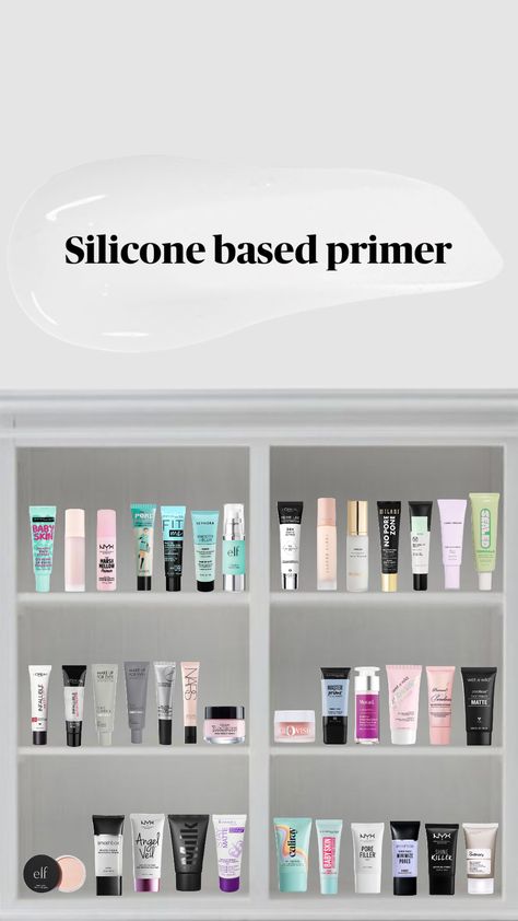 #silicone #primer #based Acne Safe Makeup, Silicone Primer, Bombshell Makeup, Oily Skin Makeup, Safe Makeup, Corrective Makeup, Makeup Bag Essentials, Lip Color Makeup, Makeup For Black Skin