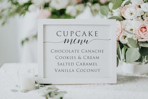 Wedding Cupcake Menu Sign, Printable Cupcake Menu Sign, Dessert Table Sign, Cake Bar Sign, Wedding Cupcake Sign, Editable Cupcake Menu - Etsy Wedding Cupcake Table, Cupcake Sign, Cupcake Signs, Cupcake Table, Bar Sign Wedding, Cake Bar, Dessert Table Sign, Menu Sign, Cake Bars