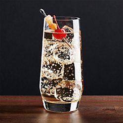 Stroke 19-Ounce Teal Textured Highball Glass + Reviews | Crate and Barrel Grey Dinnerware, Schott Zwiesel, Punch Bowls, Apartment Essentials, Glass Canisters, Old Fashioned Glass, Highball Glass, Cocktail Glass, Stemware