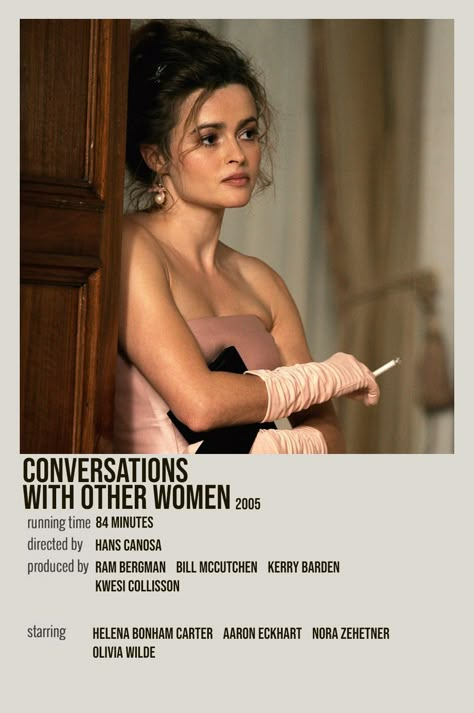 Helena Bonham Carter Poster, Helena Bonham Carter Movies, Movies To Watch With Mom, Movie Recommendations List, Best Movies To Watch List, Conversations With Other Women, The Other Woman Movie, The Other Woman Aesthetic, 2005 Movies