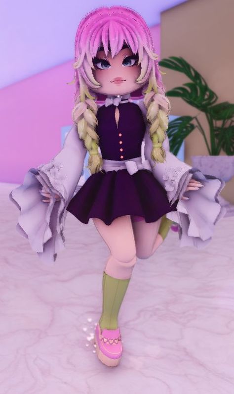 Roblox Rh Outfits, Rh Cosplay, Roblox Cosplay, Mitsuri Cosplay, Rh Fit Ideas, Royale High Hacks, Royal High Ideas, Rh Outfit Ideas, Royal High Outfits Ideas