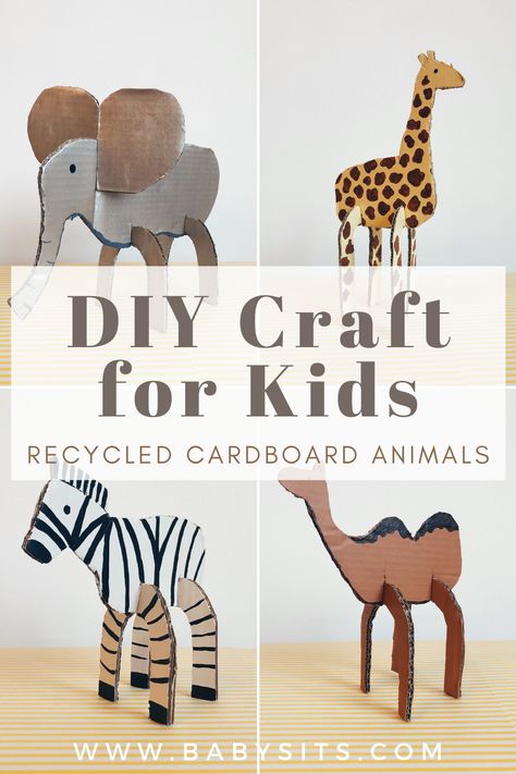 Recycled cardboard is a fun and versatile material that we all tend to have stashed away somewhere in our home. So, rather than throwing it in the recycling bin, why not recreate our cardboard animal DIY instead? Gather the kids, whip out the paint and get your creativity on! Cardboard Craft Ideas, Cardboard Animals, Cardboard Craft, Animal Cutouts, Animal Templates, Recycled Art Projects, Cardboard Toys, Bug Crafts, Farm Crafts