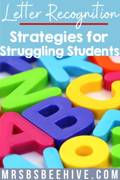 Do you have students who are struggling to retain letter names and sounds? Check out these letter recognition strategies that will help your kindergarten students master the alphabet! Letter Sound And Recognition Activities, Learning How To Write Name Preschool, Learning Letter Recognition, Letter Sounds And Recognition Activities, Uppercase Letter Recognition Activities, Letter Intervention Preschool, Letter Name And Sound Intervention, At Home Letter Recognition Activities, Learn Letter Sounds