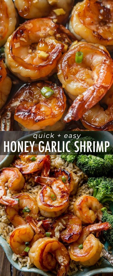 Easy Honey Garlic Shrimp, Cooked Shrimp Recipes, Shrimp Broccoli, Honey Garlic Shrimp, Shrimp Recipes Healthy, Shrimp Dinner, Quick Healthy Dinner, Shrimp Recipes For Dinner, Shrimp Recipes Easy