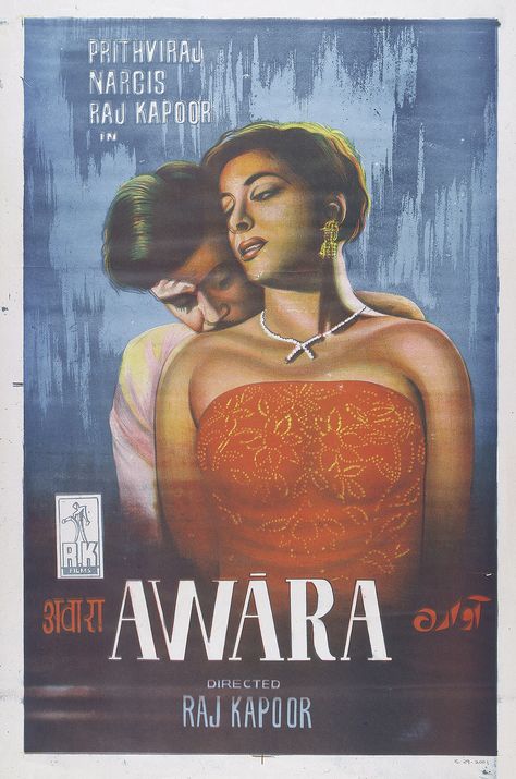 Awara (1951) Old Bollywood Movies, Hindi Bollywood Movies, Best Bollywood Movies, Old Film Posters, Old Movie Posters, Film Posters Art, India Love, Bollywood Posters, Old Movie