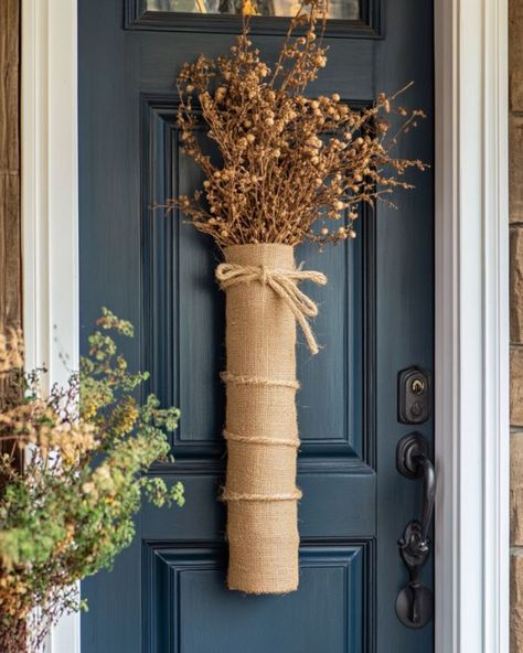 Burlap Door Decorations, Cheese Boxes, Rustic Front Door, Best Front Doors, Artist Tutorials, Old Glass Bottles, Wooden Wreaths, Pool Noodle, Pool Noodles