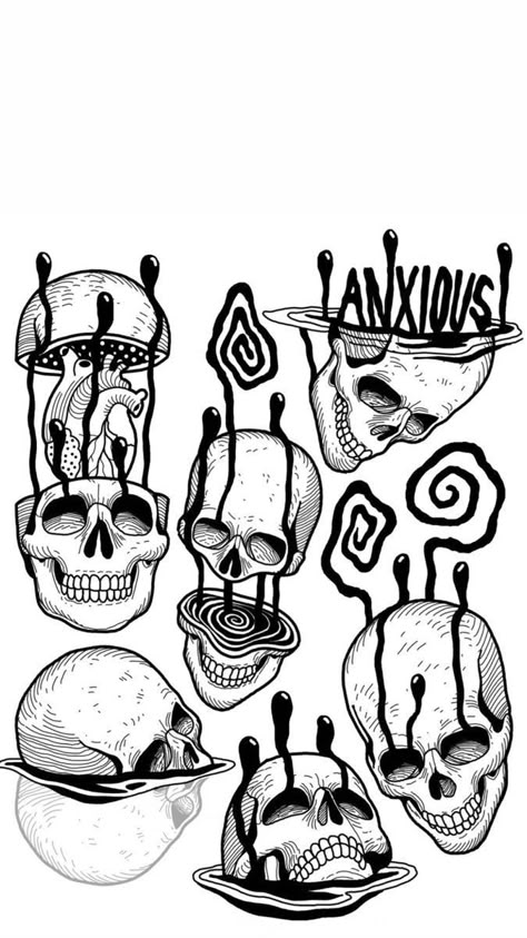 Otto Tattoo, Dark Tattoos, Skull Art Drawing, Flash Tattoo Designs, Doodle Tattoo, Flash Tattoos, Tattoo Style Drawings, Tattoo Portfolio, Line Art Tattoos