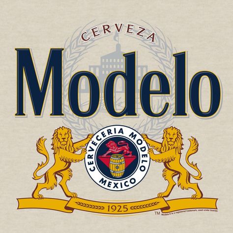 Cerveza Modelo Beer T-Shirt - Oatmeal Heather - X-Large #abstract #vector #bubbles #ley🛠️ Modelo Beer Logo, Pacifico Beer, Cow Birthday Cake, Beer Party Theme, Beer Logo Design, Beer Logos, Modelo Beer, Shot Ski, Beer Images