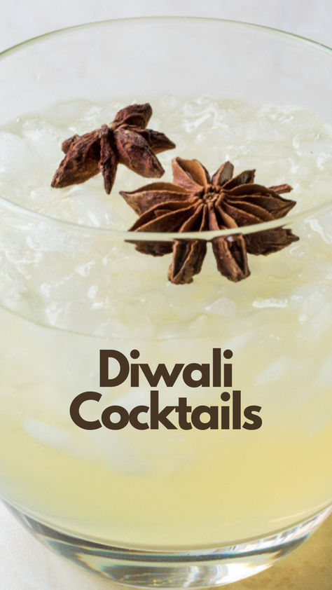 Diwali Cocktails Diwali Drink Ideas, Indian Inspired Cocktails, Diwali Cocktails, Diwali Drinks, Indian Cocktails, Alcholic Drinks, Cocktails To Try, Diwali Party, Cocktail Picks