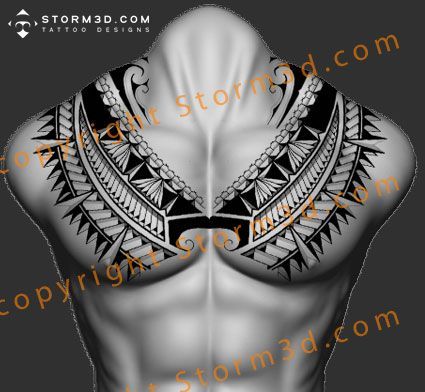 #awesome #chestplate #tribal #tattoo. A #symmetrical design with #polynesian patterns that fits perfectly on your chest. Get the high resolution #drawing on www.storm3d.com Cesar Tattoo, Tattoo Sonne, Chest Plate, Filipino Tattoos, Armor Tattoo, Polynesian Tattoo Designs, Maori Tattoo Designs, Samoan Tattoo, Muster Tattoos