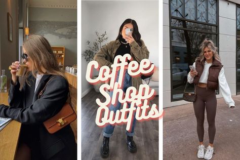 Work From Coffee Shop Outfit, Cozy Coffee Date Outfit, Saturday Morning Coffee Outfit, Coffee Shop Date Outfit Casual, Coffee Study Outfit, Cozy Cafe Outfit, Cozy Coffee Shop Outfit, Coffee Shop Study Outfit, Coffee Shop Outfit Spring