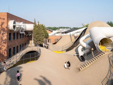 Neighborhood Playground, Grain Storage, Industrial Warehouse, Playground Design, Adaptive Reuse, Modern Chinese, Chinese Architecture, Adventure Photography, Inner City