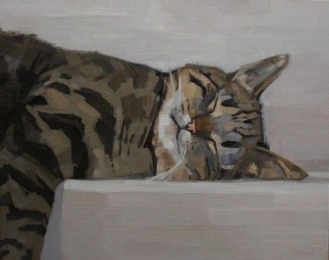 Sleeping Art, Cats Sleeping, Eyes Closed, Cat Nap, Tabby Cat, A Cat, Paintings, Wall, Art