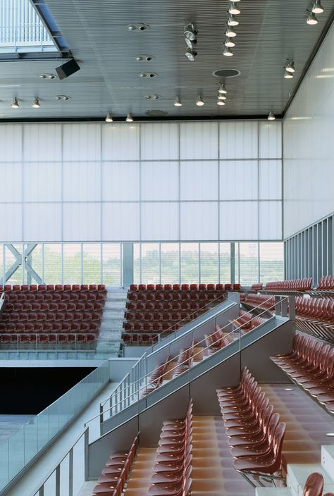 Sport Stadium Architecture, Building Forms, Auditorium Architecture, Sports Facility Architecture, Sports Facility, Athletic Center, Indoor Tennis, House Architecture Styles, Stadium Architecture