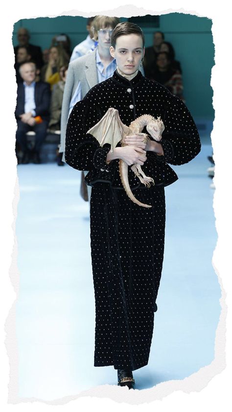 Wizard Fashion, Adult Dress, Baby Dragons, Gucci Baby, Character Clothing, Animal Instinct, Baby Dragon, Cat Walk, Inspiration Mode