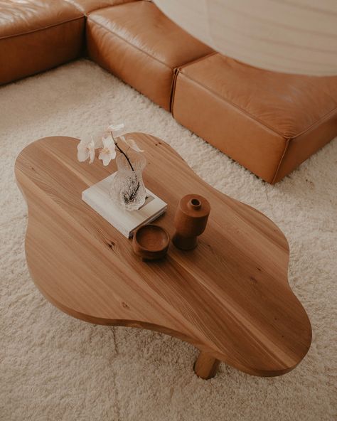 Leia Coffee Table | Nuage Interiors Curvy Coffee Table, Wavy Coffee Table, Small Dining Room Furniture, Cloud Coffee Table, Cloud Table, Curated Spaces, Wooden Coffee Table Designs, Cozy Flat, Cloud Coffee