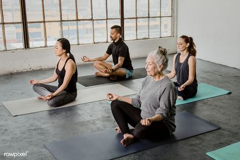 Yoga Class Photography, People Meditating, Meditation Man, Senior Yoga, Photo Yoga, Gym People, Yoga Poses For Two, Yoga Photoshoot, Gym Photography