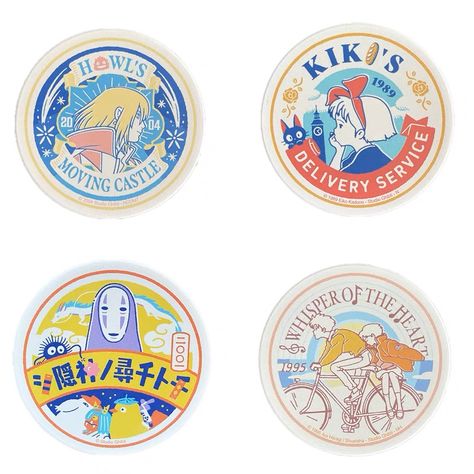 Merch Stickers, Pin Button Design, Badge Illustration, Artist Alley, Studio Ghibli Art, Ghibli Art, Graphic Design Fun, Badge Design, Cute Doodles