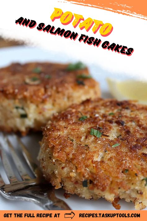 Discover the perfect blend of flavors with our Potato and Salmon Fish Cakes recipe! This enticing dish offers a delightful combination of fresh salmon and hearty potatoes, ensuring a delightful culinary experience that's both healthy and delicious. Perfect as a light lunch, appetizer, or guilt-free dinner, this recipe is sure to become a firm favorite. Dive into mouthwatering goodness and share this sensation with your family and friends. Follow us for more delectable recipes! #HealthyRecipes #SeafoodCuisine Fresh Salmon Cakes Recipe, Salmon Fish Cakes Recipe, Salmon Cakes With Fresh Salmon, Salmon Potato Cakes, Salmon Fish Cakes, Salmon Cakes Recipe, Fish Cakes Recipe, Salmon And Sweet Potato, Sweet Potato Cake