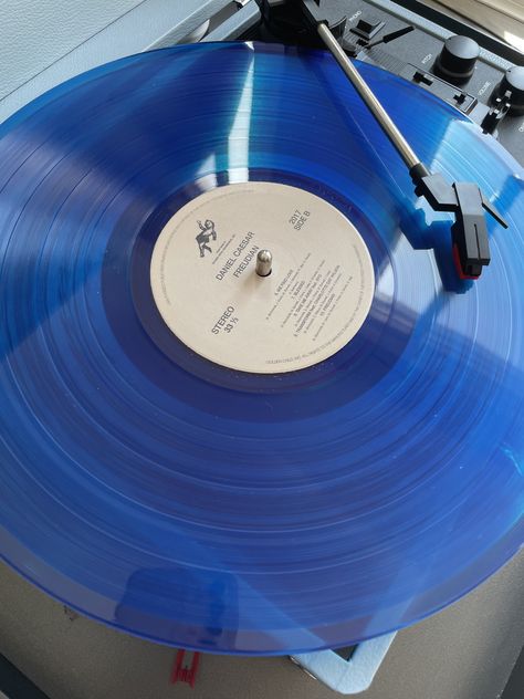 Daniel Caesar Vinyl, Caesar Wallpaper, Blue Vinyl Record, Vinyl Aesthetic, Wallpaper Notebook, Vinyl Player, Blue Aura, Daniel Caesar, Music Appreciation