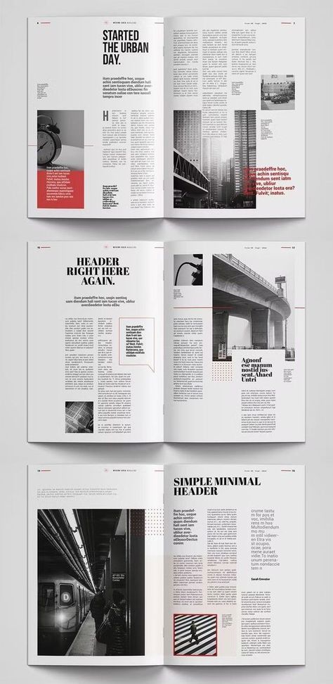 Magazine Articles Design, Modern Page Layout, Magazine Layout Design Architecture, Business Magazine Design, Free Indesign Templates, Indesign Layout Ideas, Canva Magazine Template, Magazine Pages Design, Magazine Article Layout Design