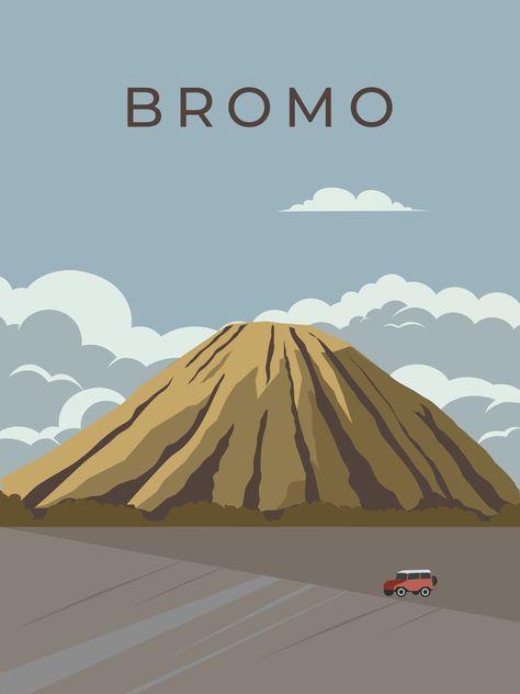 Bromo Mountain, Motif Batik, Aesthetic Iphone, Aesthetic Iphone Wallpaper, Mountain View, Java, Batik, Vector Art, Iphone Wallpaper