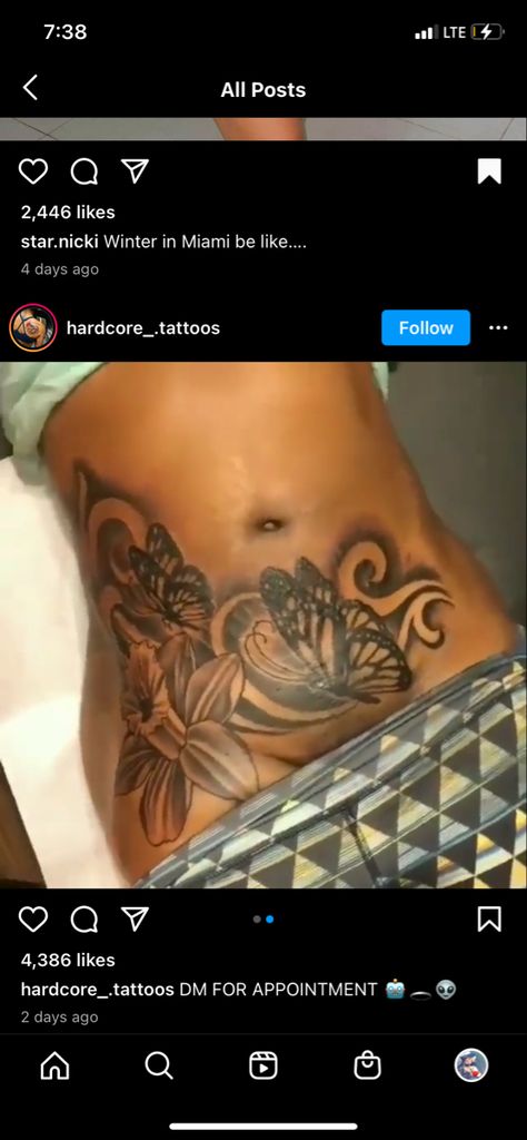 Tattoos For The Side Of Your Stomach, Stomach And Waist Tattoo, Pelvis Tattoos Women Large, Lower Abdominal Tattoos For Women, Breast Lift Tattoo Cover Up, Flower Tattoo Stomach, Stomach Scar Tattoo Cover Up, Full Stomach Tattoo Woman, Stomach Tats For Women