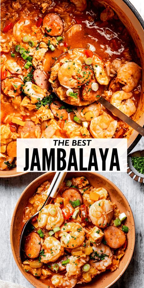 Jumbolia Recipes, Best Jambalaya Recipe, Homemade Jambalaya, Jambalaya Recipe Easy, Shrimp And Sausage, Recipe With Chicken, Cajun Dishes, Chicken Shrimp, Rice Chicken