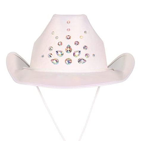 Beistle Novelty White Rhinestone Cowgirl Hat With Chin Cord For Square Dance Wild West Party Costume Accessories Rhinestone Cowgirl Hat, Western Party Decorations, Wild West Party, Rhinestone Cowgirl, Novelty Hats, Western Parties, Western Party, Cowgirl Hat, Western Look