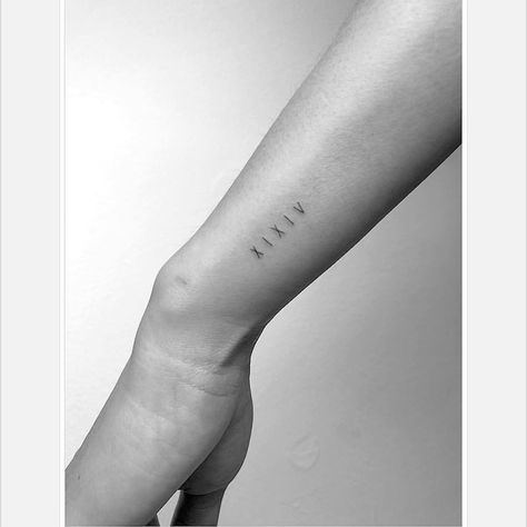 ROMAN NUMERALS FOR ROMA #singleneedle #tattooedgirls #girlswithtattoos #tattoosofinstagram #finelinetattoo #rome BANG BANG GUEST SPOT… 8 In Roman Numerals Tattoo, Roman Numeral Tattoo Dainty, Roman Numeral Tattoo Above Elbow, 2019 Roman Numeral Tattoo, Sibling Number Tattoo, Modern Roman Numeral Tattoo, Roman Numeral Tattoo Forearm Women, Roman Numerals Arm Tattoo, Cursive Roman Numeral Tattoo