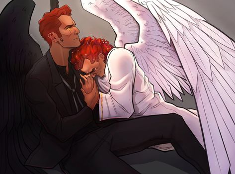 Crowley Plants, Good Omens Book, Ineffable Husbands, Ange Demon, Good Omens, Michael Sheen, Drawing Stuff, Angels And Demons, Gorgeous Art