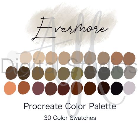 Evermore Colour Palette, Eras Color Palette Taylor Swift, Evermore Color Palette Taylor Swift, Taylor Swift Procreate, Taylor Swift Eras Tour Color Palette, Taylor Swift Era Color Palette, 1989 Taylor Swift Color Palette, Reputation Color Palette Taylor Swift, Reputation Color Palette