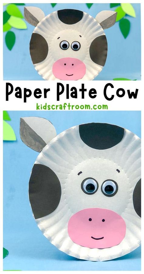 Moo! Make a udderly adorable paper plate cow craft! Quick and easy farmyard fun for toddlers and preschoolers! #kidscraftroom #kidscrafts #preschoolcrafts #paperplatecrafts #farmcrafts #farmanimals #cowcrafts Click Clack Moo Craft, Animal Crafts Preschool, Farm Animals Preschool, Fun For Toddlers, Cow Craft, Farm Animal Crafts, Easy Toddler Crafts, Farm Craft, Paper Plate Crafts For Kids