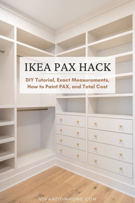 Ikea Pax Wardrobe Closet, Ikea Closet Drawers Hack, Ikea Pax Crown Molding, Ikea Pax Wardrobe Walk In, Walk In Pax Closet, Diy Wall To Wall Closet, Ikea Pax Color Match, Ikea Closet Dresser Hack, Bedroom Closets Built Ins