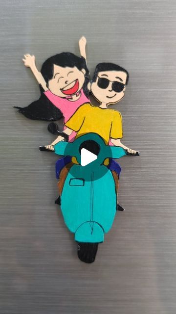 Sonam Singh | SelfTaughtArtist on Instagram: "Couple on Scooter...Fridge Magnet...🛵
MDF Cutout from @mdf_artsupplies
.
.
Follow 👉 @paper_n_brush 
.
.
[diy, craft, reel,viral,magnet, scooter]
.
.
#papernbrushbysonam #papernbrush #reeltoreel #reelsinstagram #reelinstagram #reels #reel #reelitin #reelitfeelit #instareels #diy #magnet #fridgemagnets #fridgemagnet #scooter #scootermagnet #couple" Mdf Fridge Magnets Diy, Mdf Fridge Magnets, Fridge Magnets Diy, Magnets Diy, Diy Couple, Fridge Magnet, Fridge Magnets, Magnets, Quick Saves