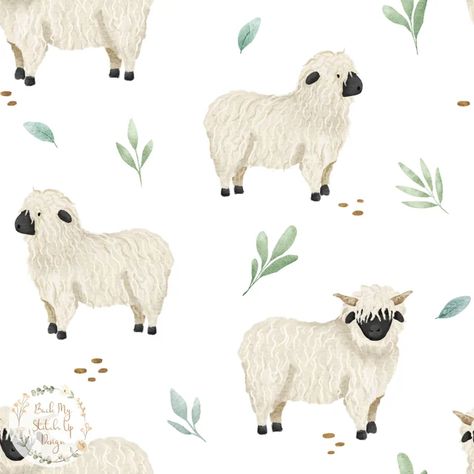 BackMyStitchUp - Etsy Canada Blacknose Sheep, Sheep Drawing, Sheep Fabric, Sheep Pattern, Sheep Farm, Cute Sheep, Fabric Sale, Future Design, Novelty Print